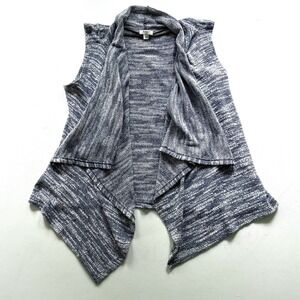 Dylan Cardigan Vest Women's Large Gray Open Front Sleeveless Marled Lightweight